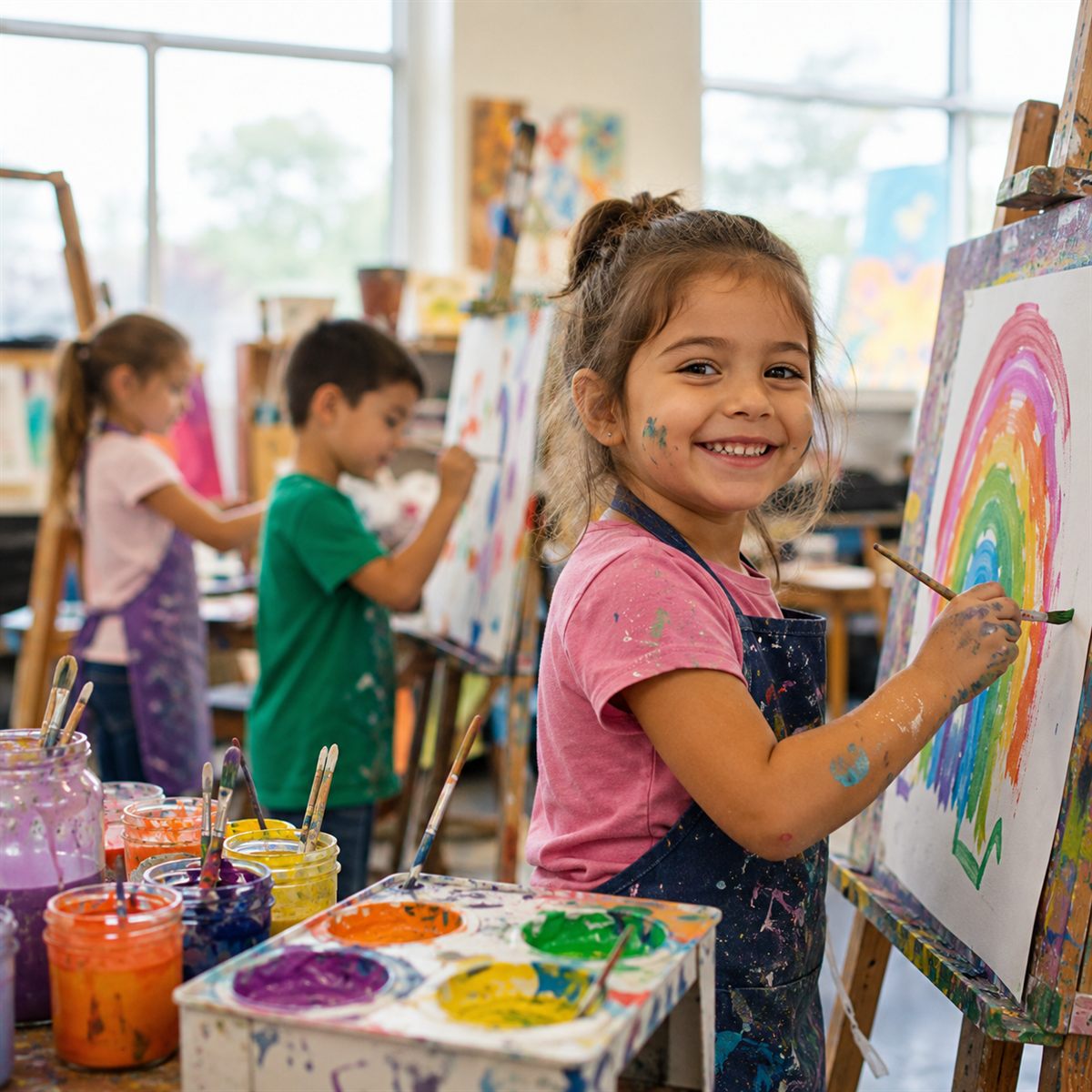 Niños y niñas en una actividad extraescolar de Nivel UP