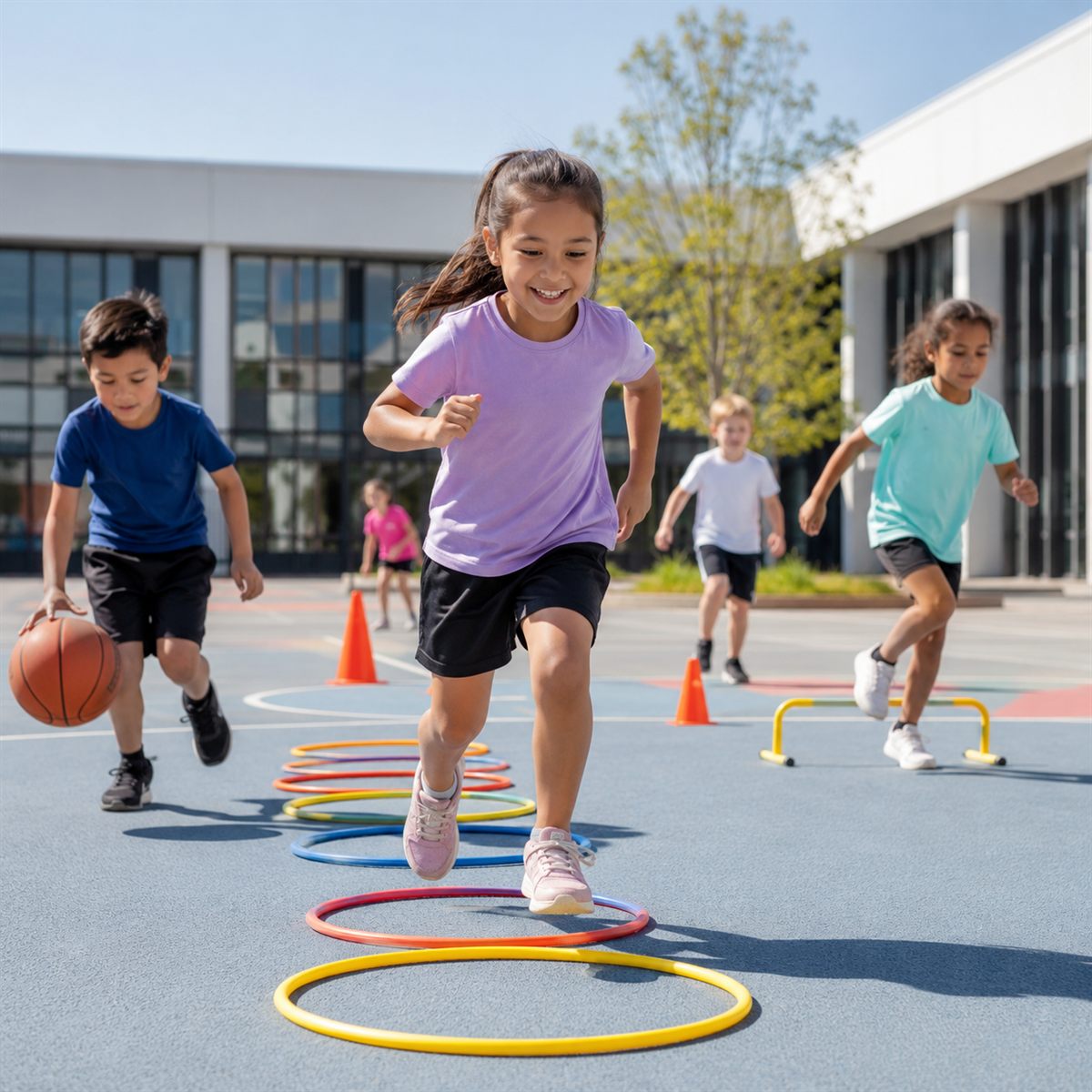 Niños y niñas en una actividad extraescolar de Nivel UP